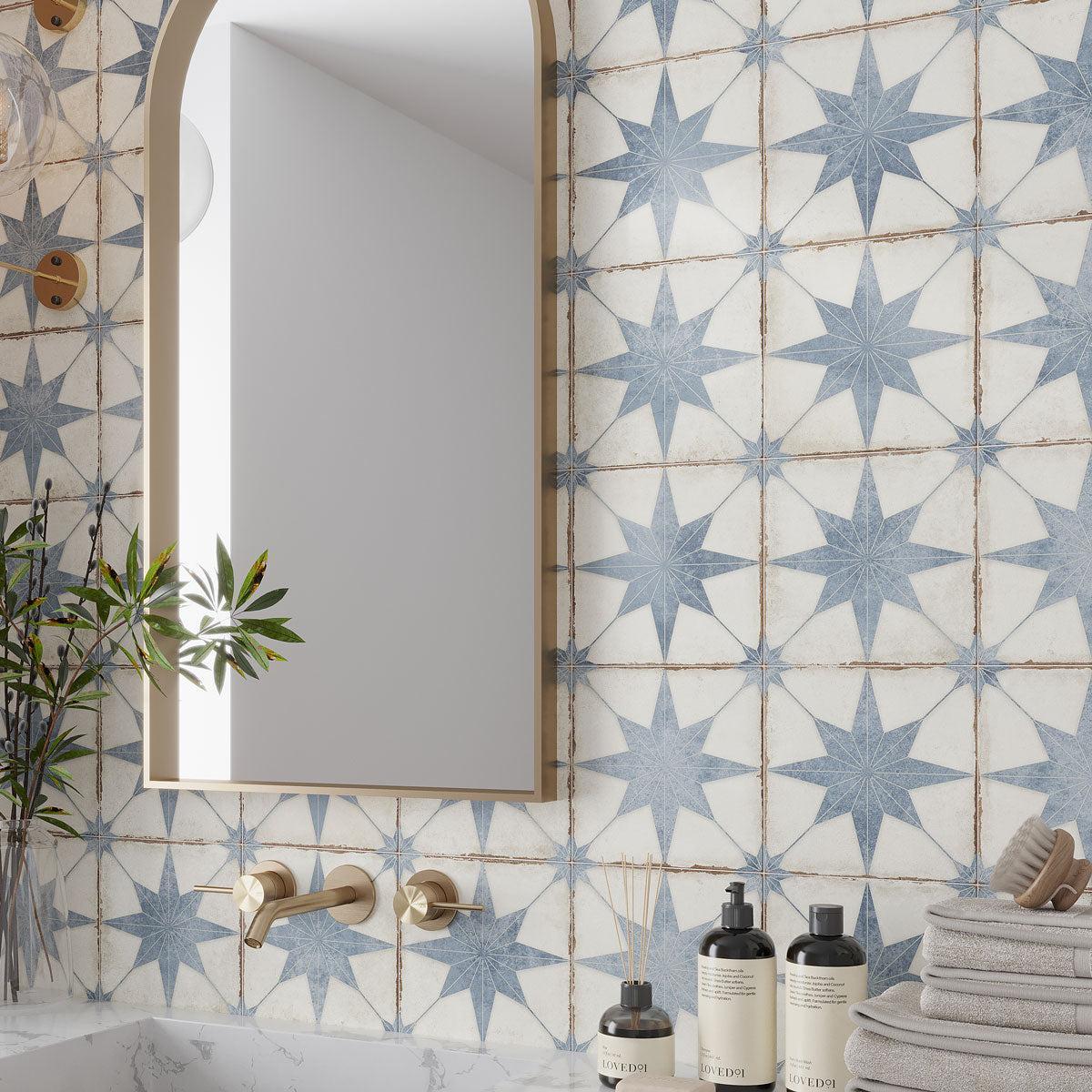 Ursa Blue Star 7.87 x 7.87 Porcelain Tile | Tile Club