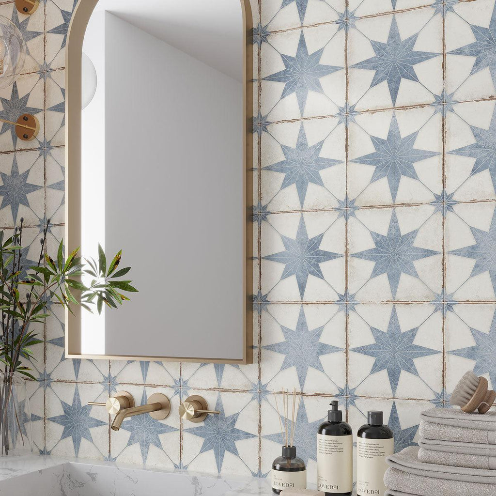 Ursa Blue Star 7.87 x 7.87 Porcelain Tile | Tile Club