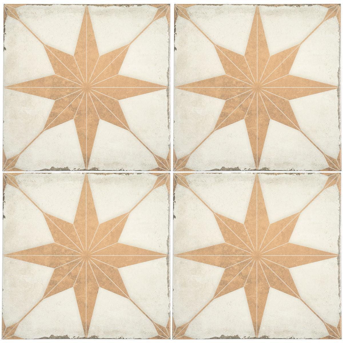 Ursa Terracotta Star 7.87 x 7.87 Porcelain Tile | Tile Club