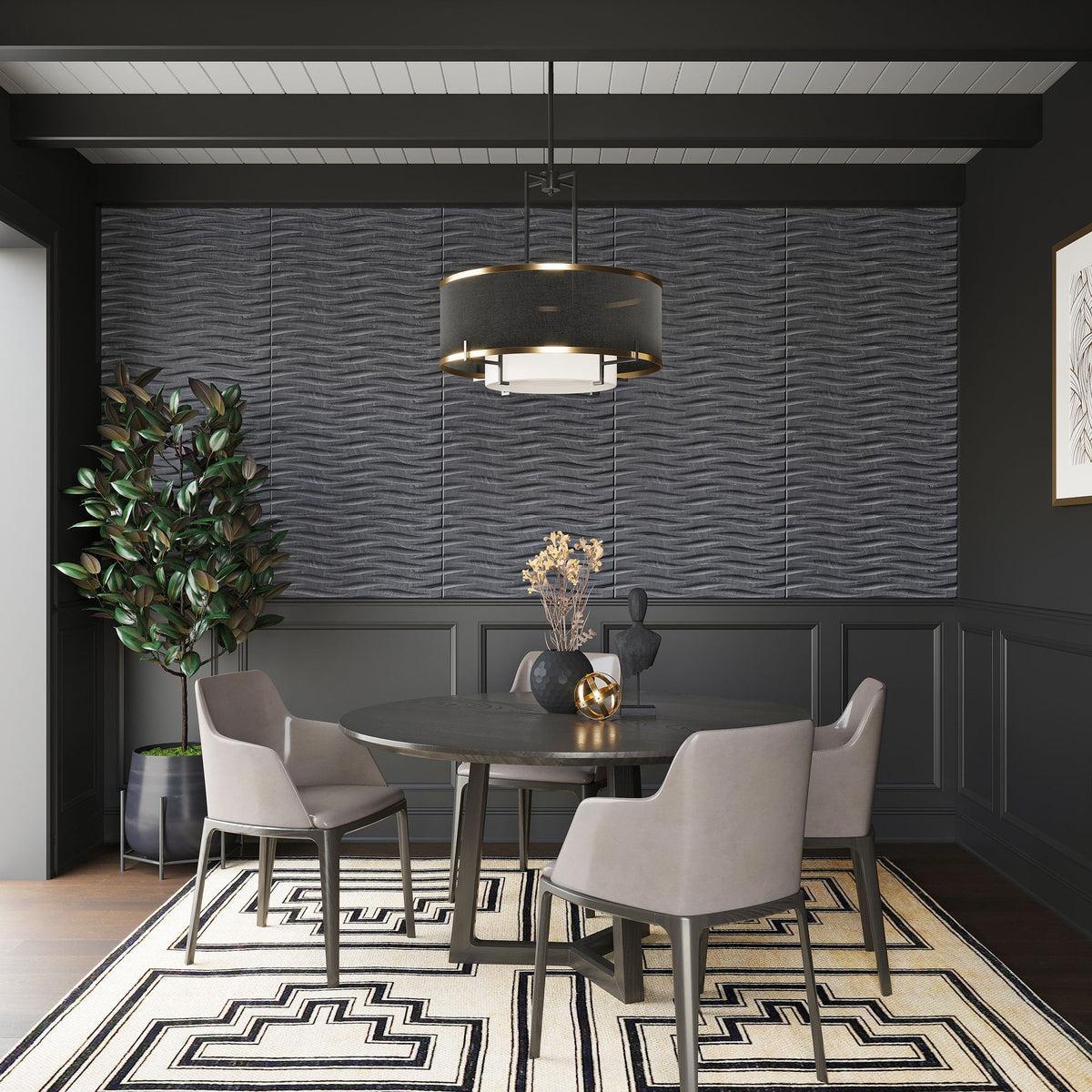 3D black wall tile for kitchen dining area accent wall
