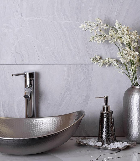 Varana Gris Stone Look Gray Porcelain TileBathroom Backsplash