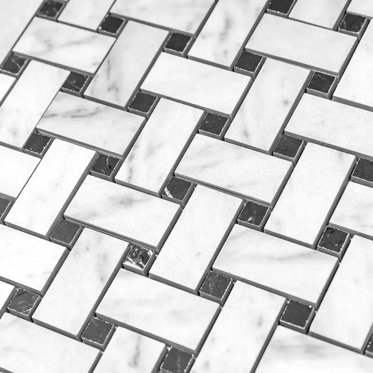 Boldara Bianco Basket Weave Porcelain Mosaic Tile | Tile Club