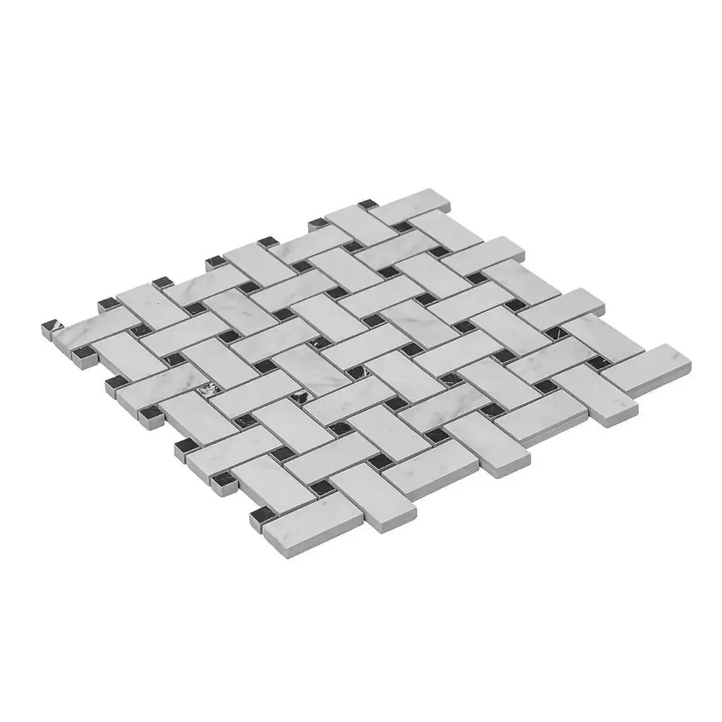 Boldara Bianco Basket Weave Porcelain Mosaic Tile | Tile Club