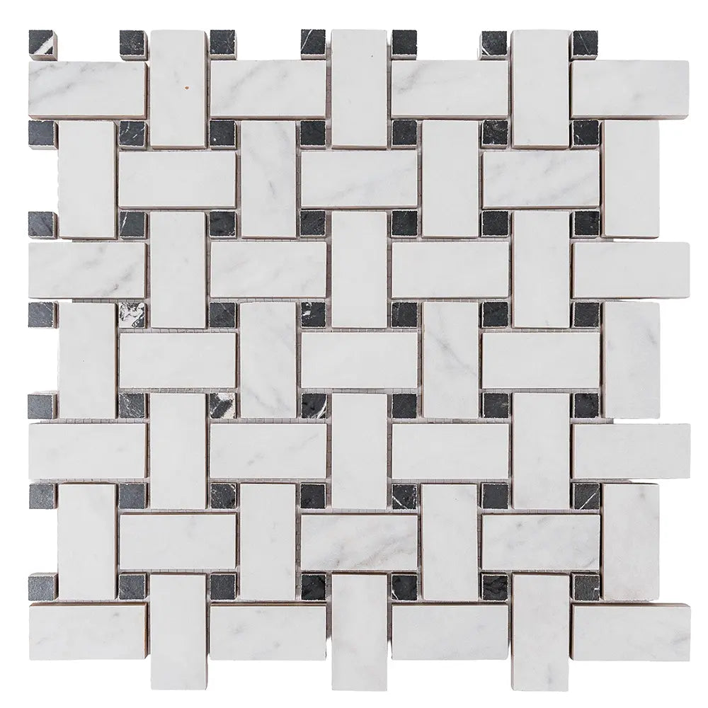 Boldara Bianco Basket Weave Porcelain Mosaic Tile | Tile Club