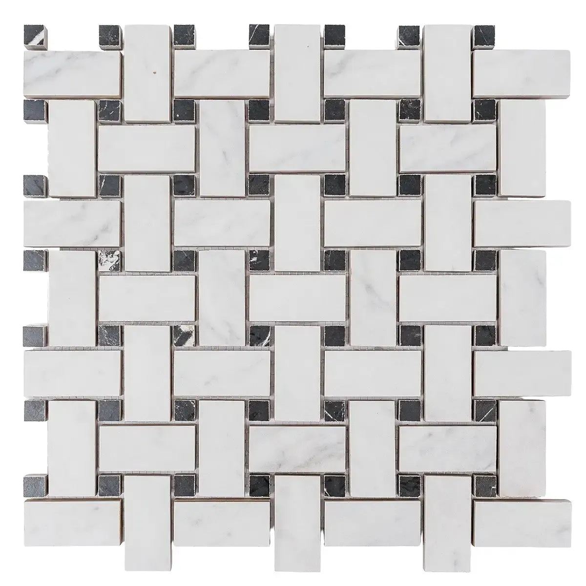 Boldara Bianco Basket Weave Porcelain Mosaic Tile | Tile Club