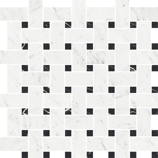 Boldara Bianco Basket Weave Porcelain Mosaic Tile