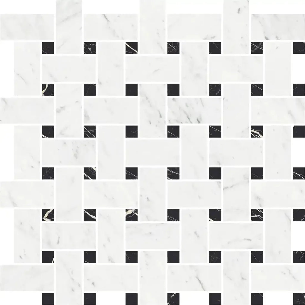 Boldara Bianco Basket Weave Porcelain Mosaic Tile | Tile Club