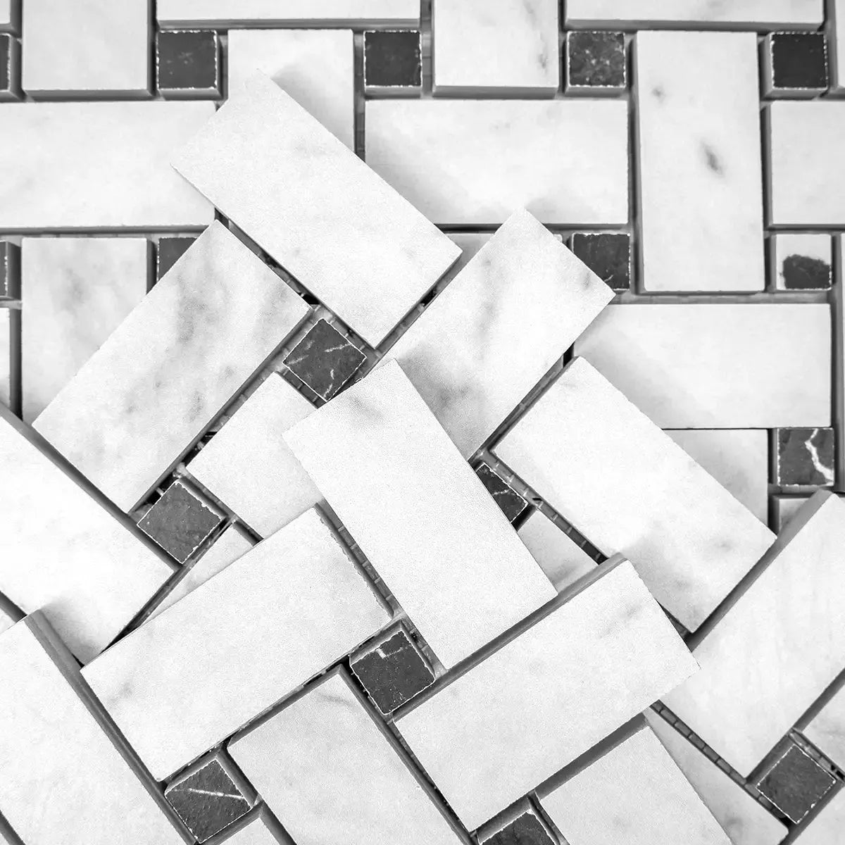 Boldara Bianco Basket Weave Porcelain Mosaic Tile | Tile Club