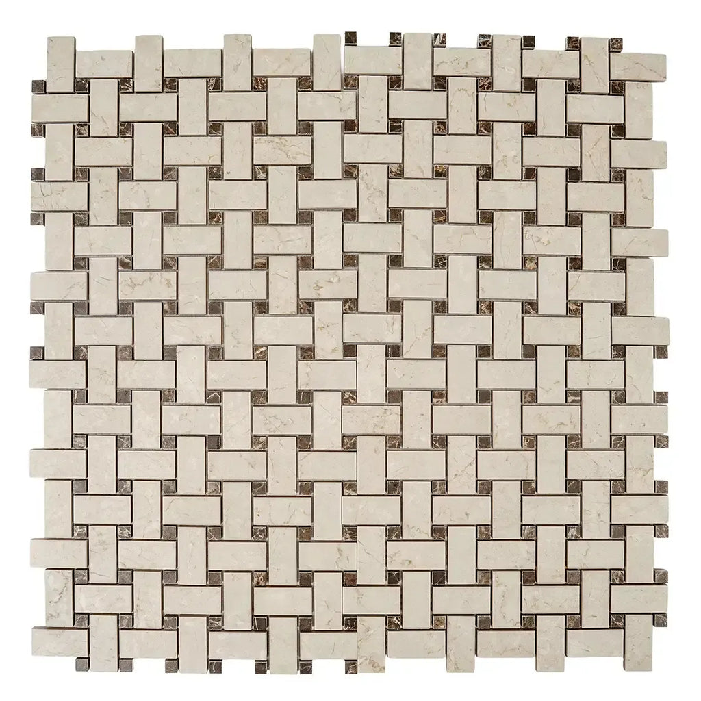 Boldara Crema Basket Weave Porcelain Mosaic Tile | Tile Club