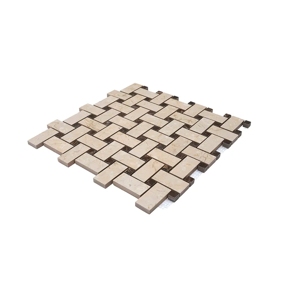 Boldara Crema Basket Weave Porcelain Mosaic Tile | Tile Club