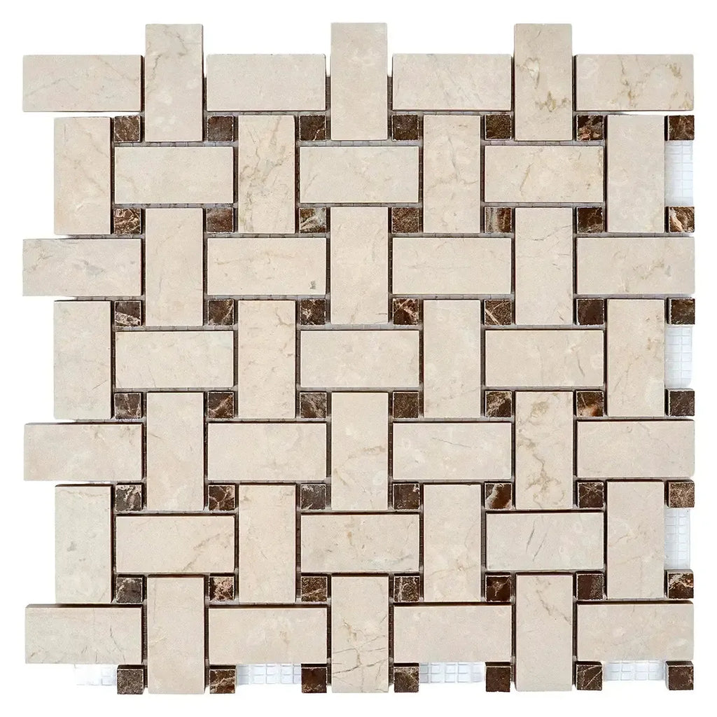 Boldara Crema Basket Weave Porcelain Mosaic Tile | Tile Club
