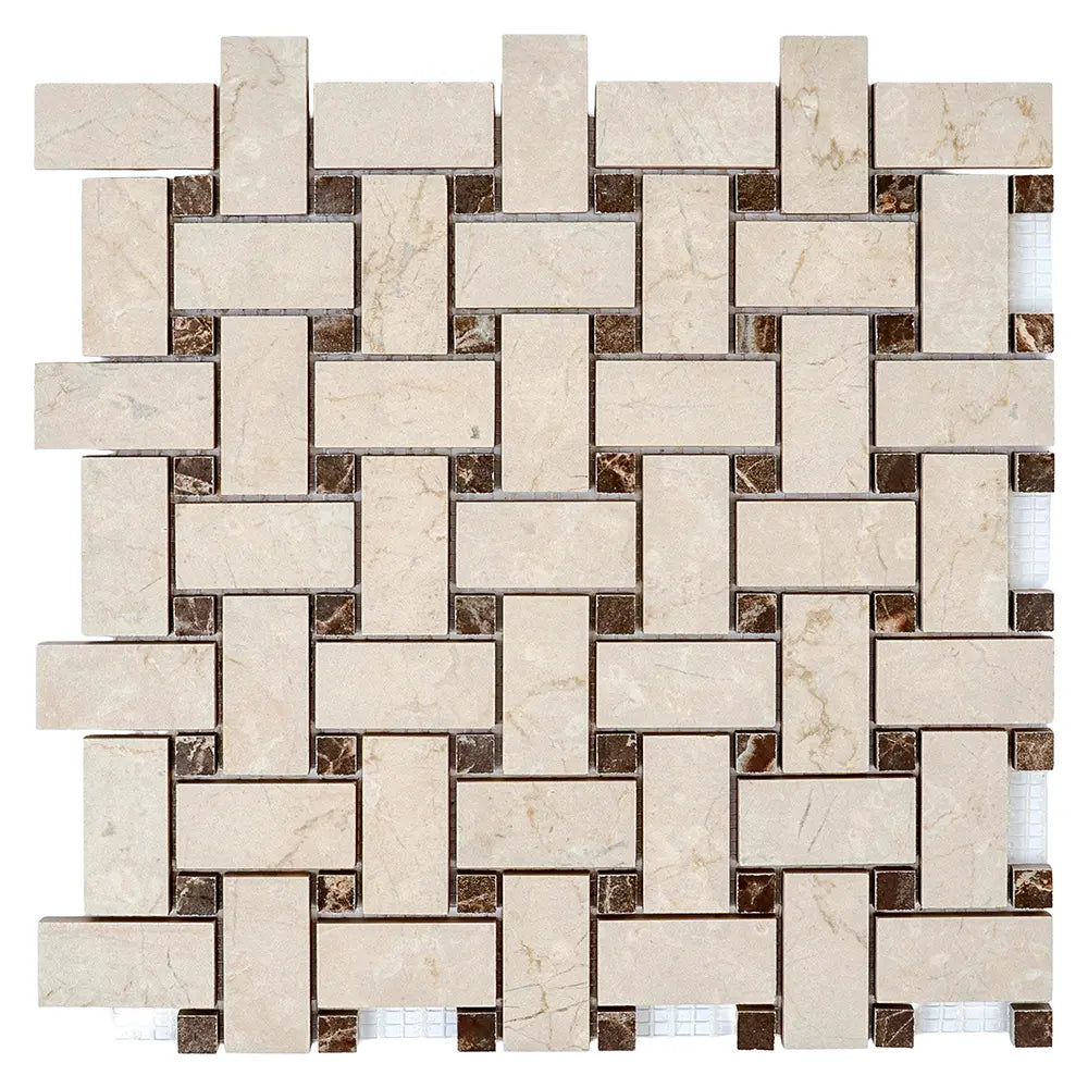 Boldara Crema Basket Weave Porcelain Mosaic Tile | Tile Club