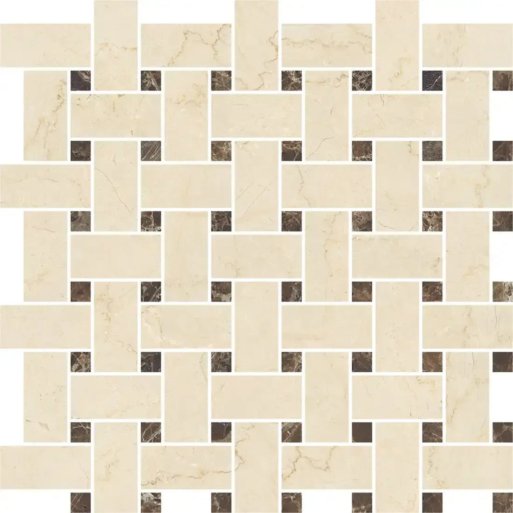 Boldara Crema Basket Weave Porcelain Mosaic Tile | Tile Club