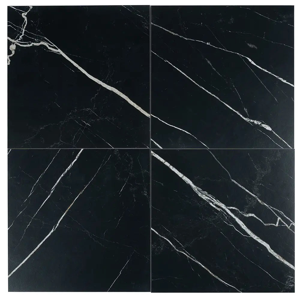 Boldara Nero Marble Look Porcelain Tile 12x12 | Tile Club