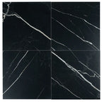Boldara Nero Marble Look Porcelain Tile 12x12 | Tile Club