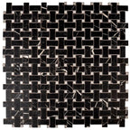 Boldara Nero Basket Weave Porcelain Mosaic Tile | Tile Club