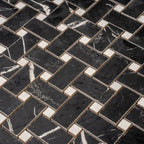 Boldara Nero Basket Weave Porcelain Mosaic Tile | Tile Club
