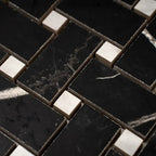 Boldara Nero Basket Weave Porcelain Mosaic Tile | Tile Club