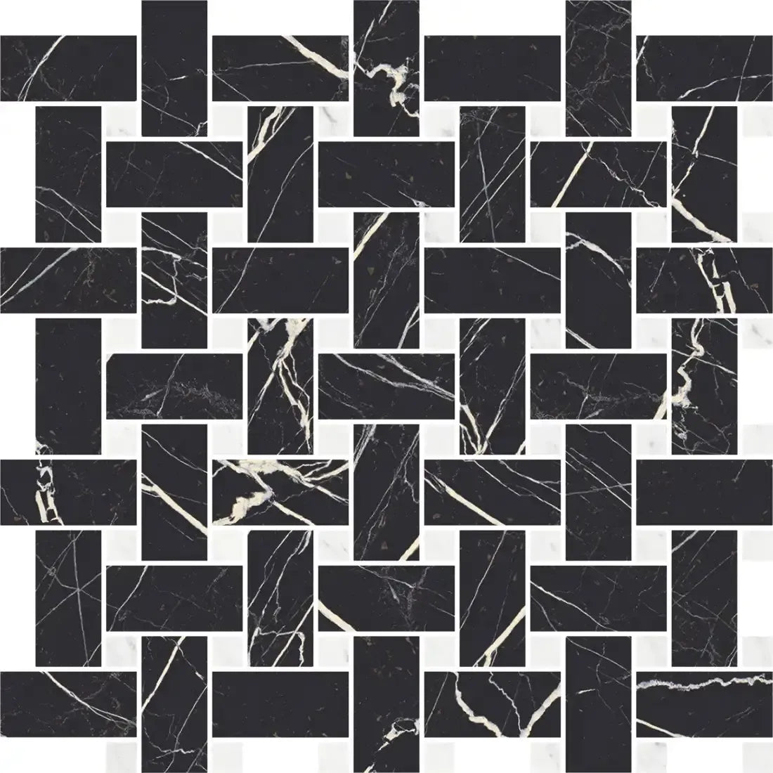 Boldara Nero Basket Weave Porcelain Mosaic Tile | Tile Club
