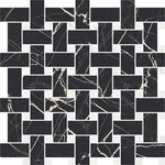 Boldara Nero Basket Weave Porcelain Mosaic Tile Sample | Tile Club