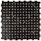 Boldara Nero Basket Weave Porcelain Mosaic Tile | Tile Club