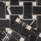 Boldara Nero Basket Weave Porcelain Mosaic Tile | Tile Club