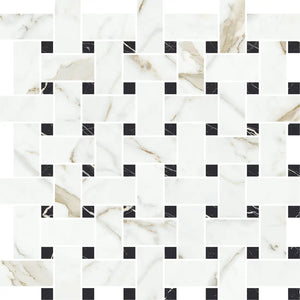Boldara Oro Basket Weave Porcelain Mosaic Tile Sample