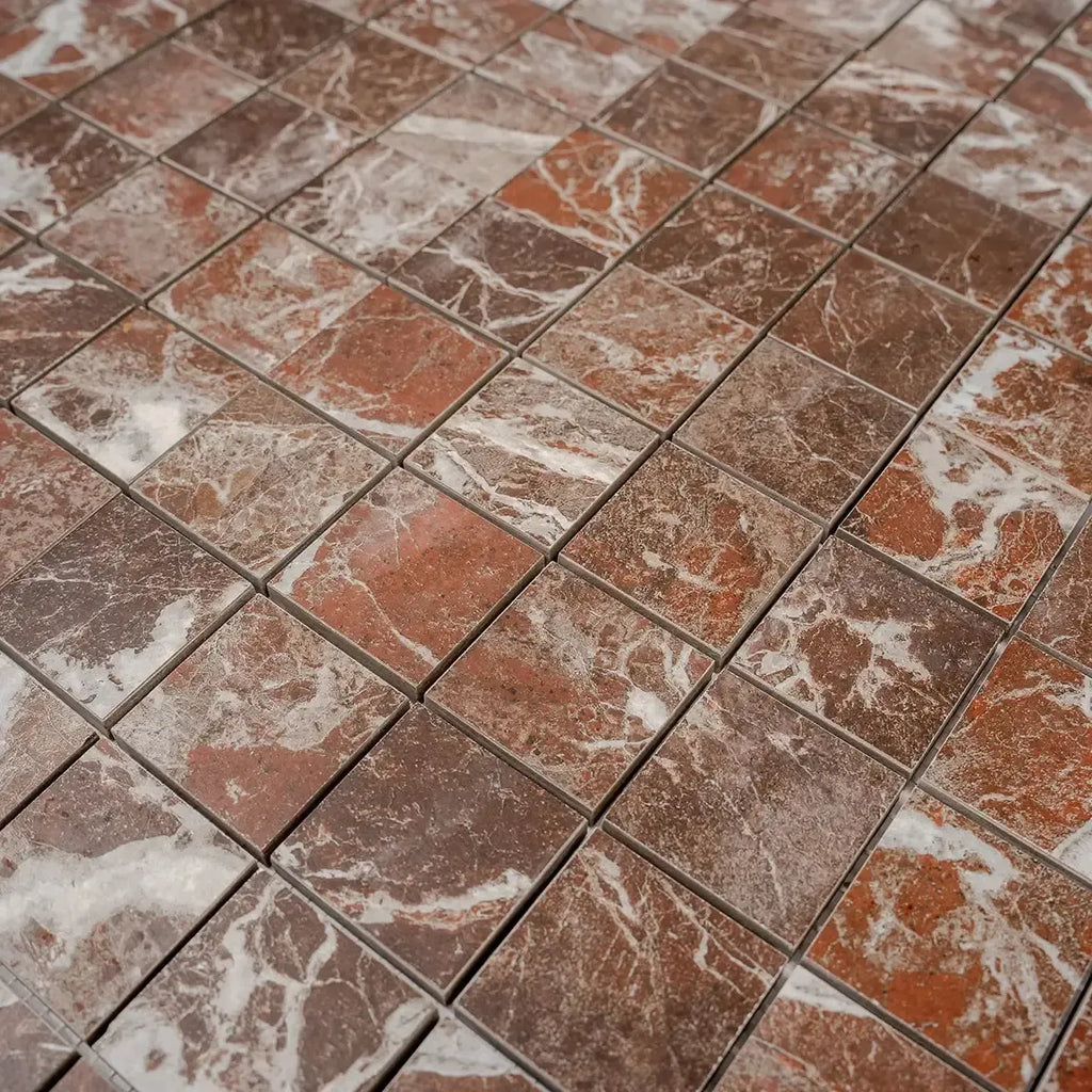 Boldara Rosso 2x2 Porcelain Mosaic Tile | Tile Club