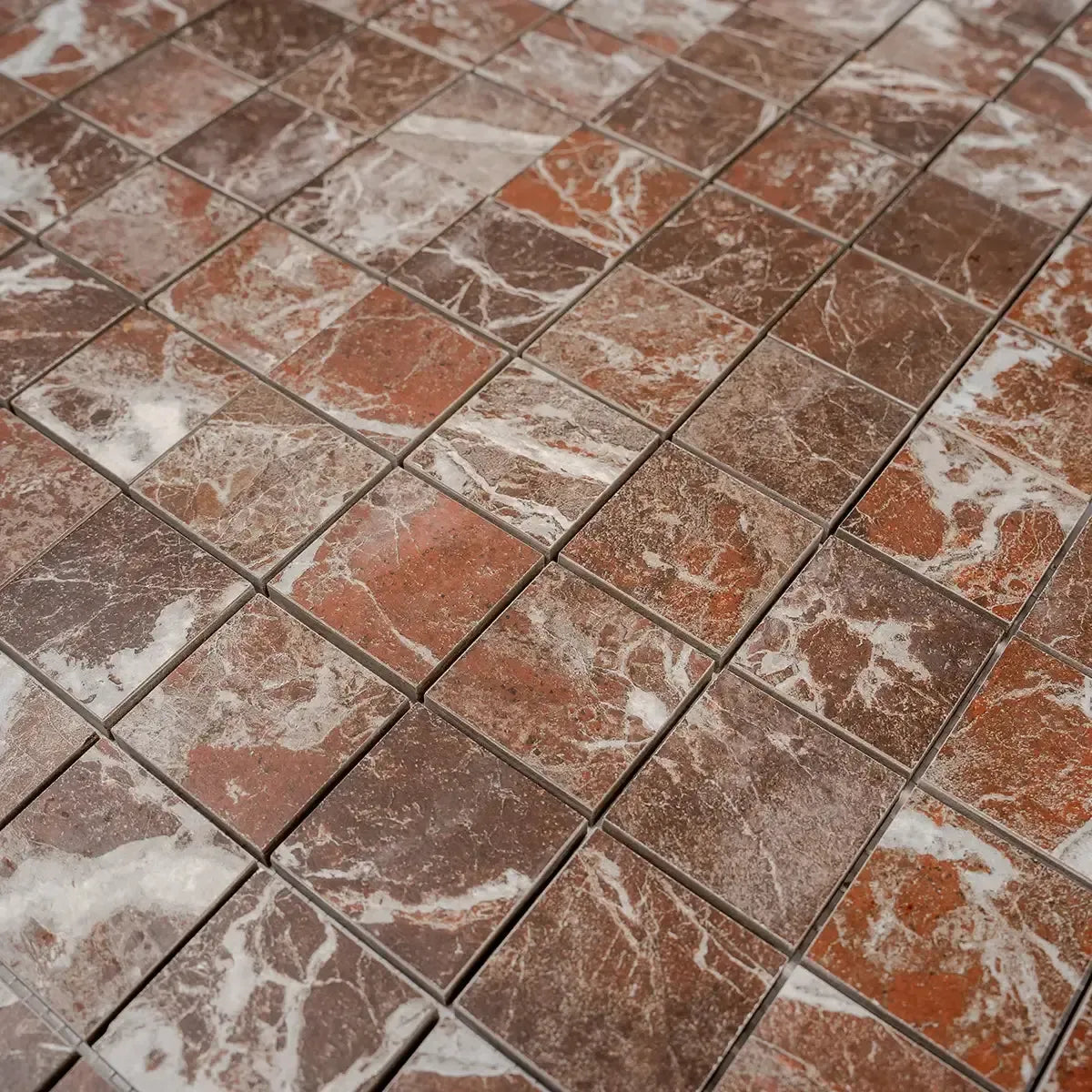 Boldara Rosso 2x2 Porcelain Mosaic Tile | Tile Club