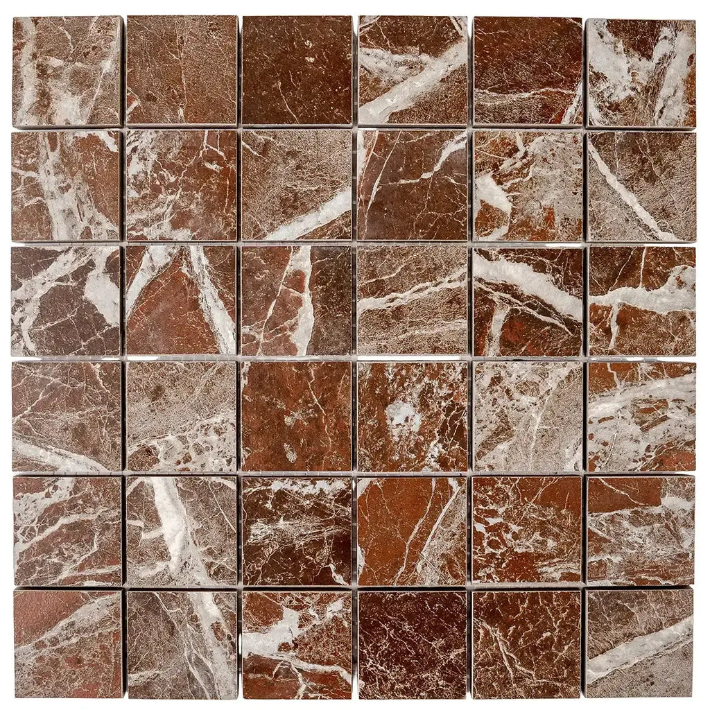 Boldara Rosso 2x2 Porcelain Mosaic Tile | Tile Club