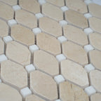 Crema Marfil Octagon With White Dots Marble Mosaic Tile | Tile Club