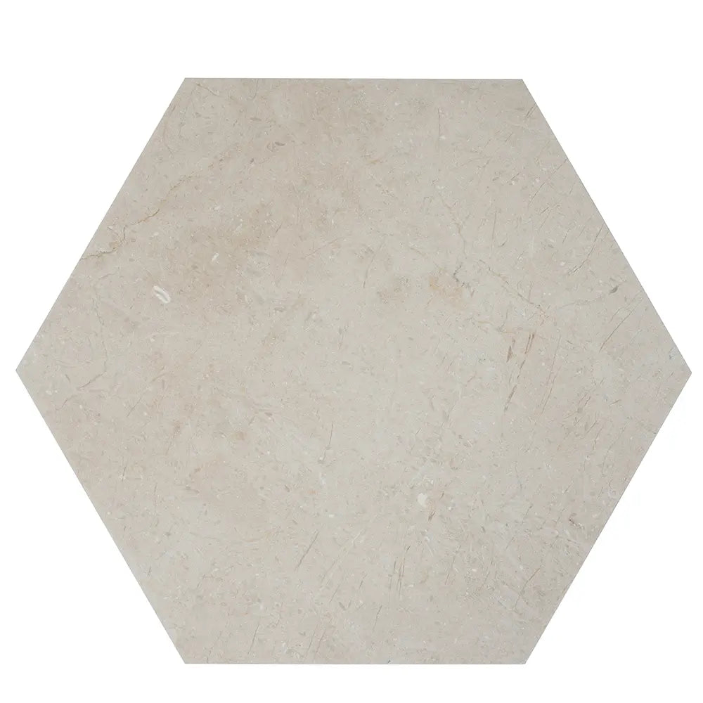 Crema Marfil 10 Inch Hexagon Honed Marble Tile | Tile Club