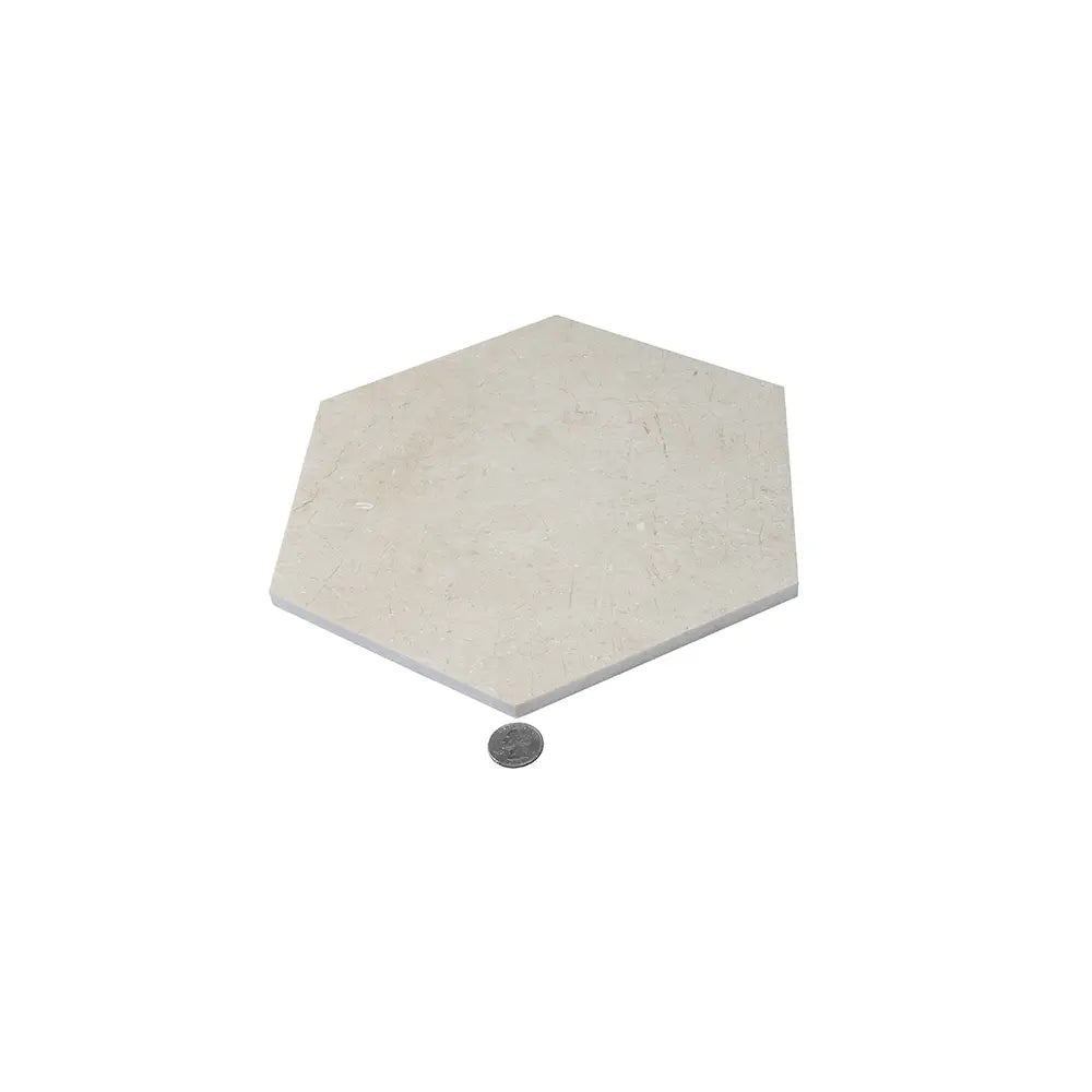 Crema Marfil 10 Inch Hexagon Honed Marble Tile | Tile Club