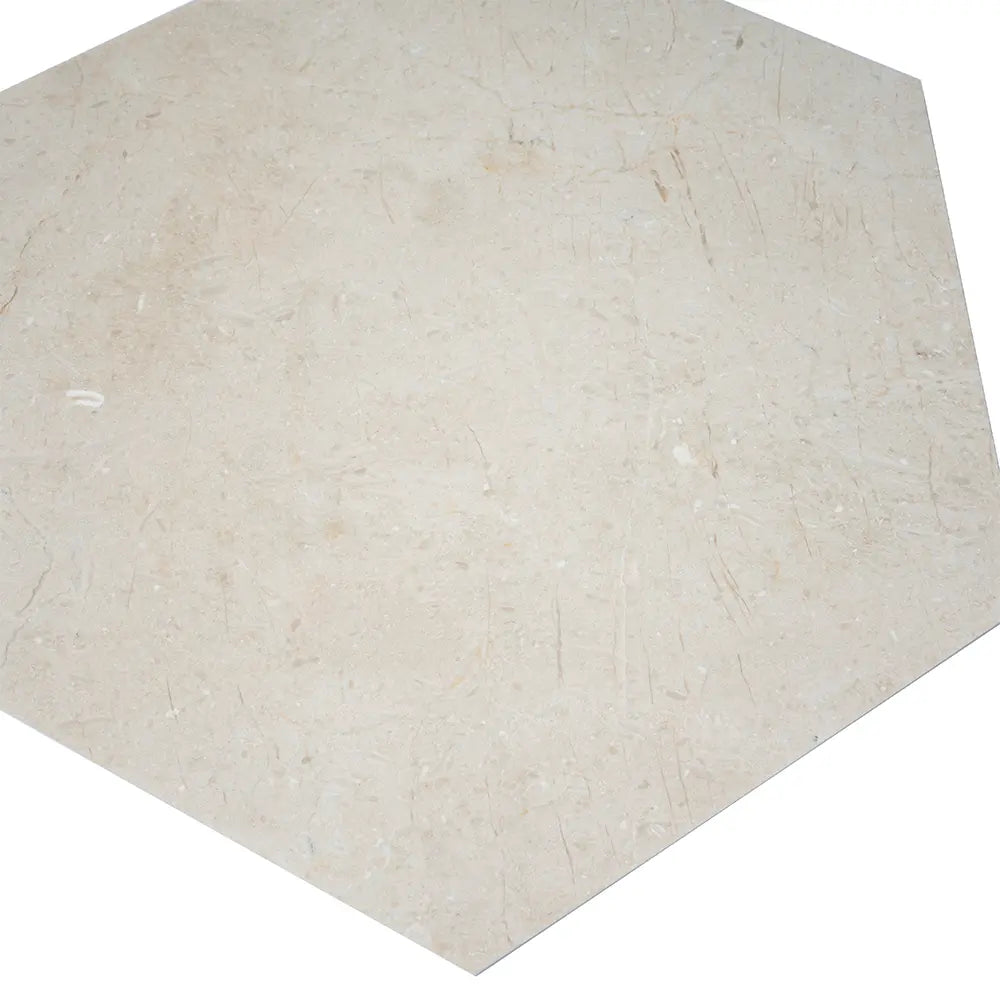 Crema Marfil 10 Inch Hexagon Honed Marble Tile | Tile Club