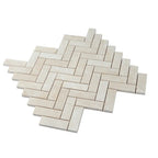 Crema Marfil Herringbone 1X3 Polished Marble Mosaic Tile | Tile Club