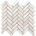Crema Marfil Herringbone 1X3 Polished Marble Mosaic Tile Sample