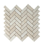 Crema Marfil Herringbone 1X3 Polished Marble Mosaic Tile | Tile Club