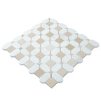 Crema Marfil Square And Thassos Octagon Marble Mosaic Tile | Tile Club