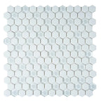 White Recycled Glass Hexagon Mosaic Tile | Tile Club