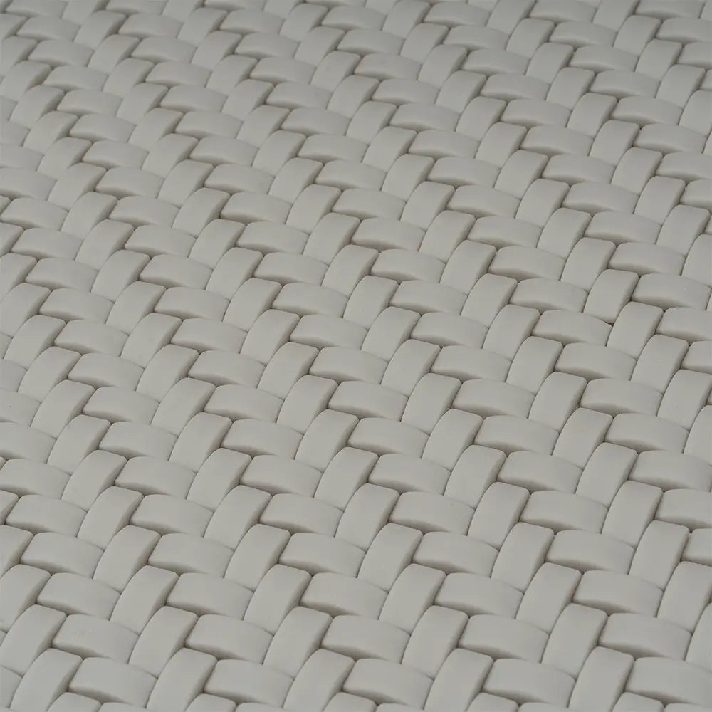 Cream Recycled Glass Basket Weave Mosaic Tile | Tile Club