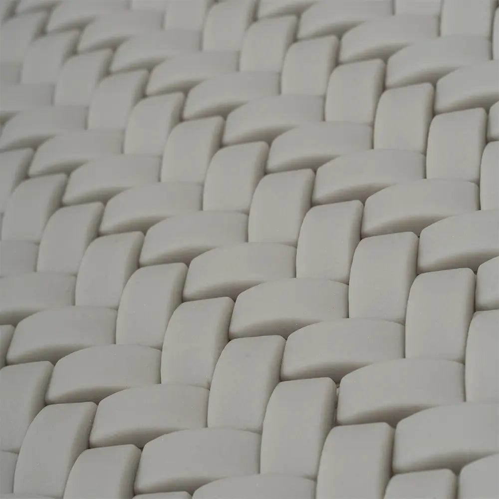Cream Recycled Glass Basket Weave Mosaic Tile | Tile Club