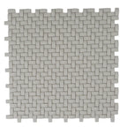Cream Recycled Glass Basket Weave Mosaic Tile | Tile Club