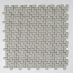 Cream Recycled Glass Basket Weave Mosaic Tile | Tile Club
