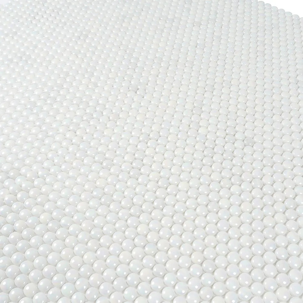 White Pearl Penny Recycled Glass Mosaic Tile | Tile Club