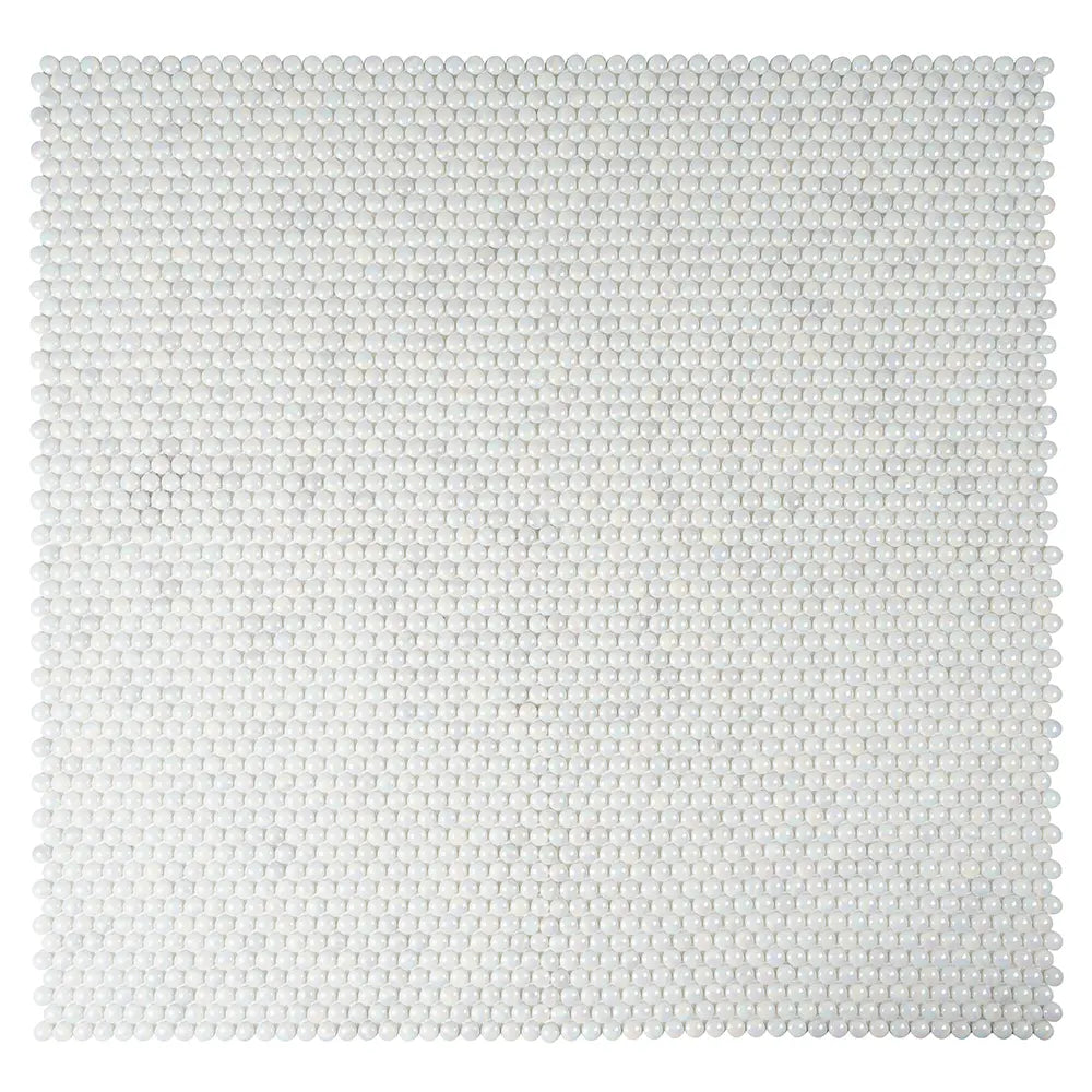 White Pearl Penny Recycled Glass Mosaic Tile | Tile Club