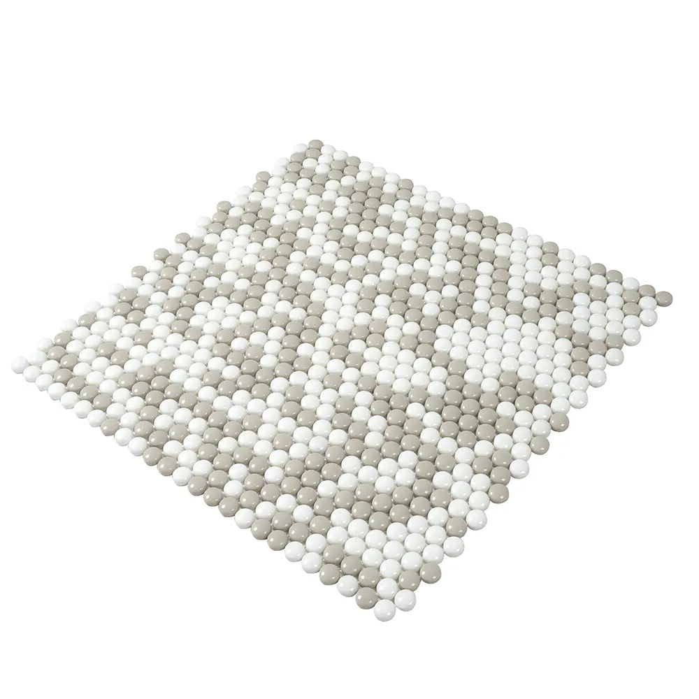 Cream Penny Recycled Glass Mosaic Tile | Tile Club
