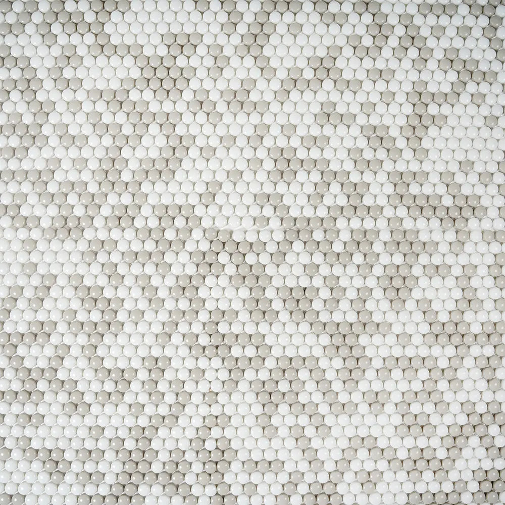 Cream Penny Recycled Glass Mosaic Tile | Tile Club