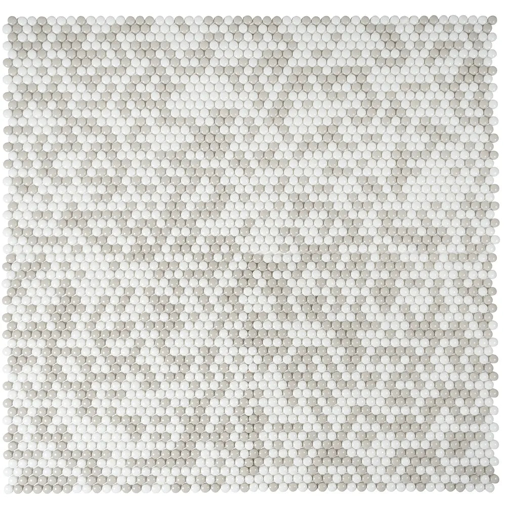 Cream Penny Recycled Glass Mosaic Tile | Tile Club