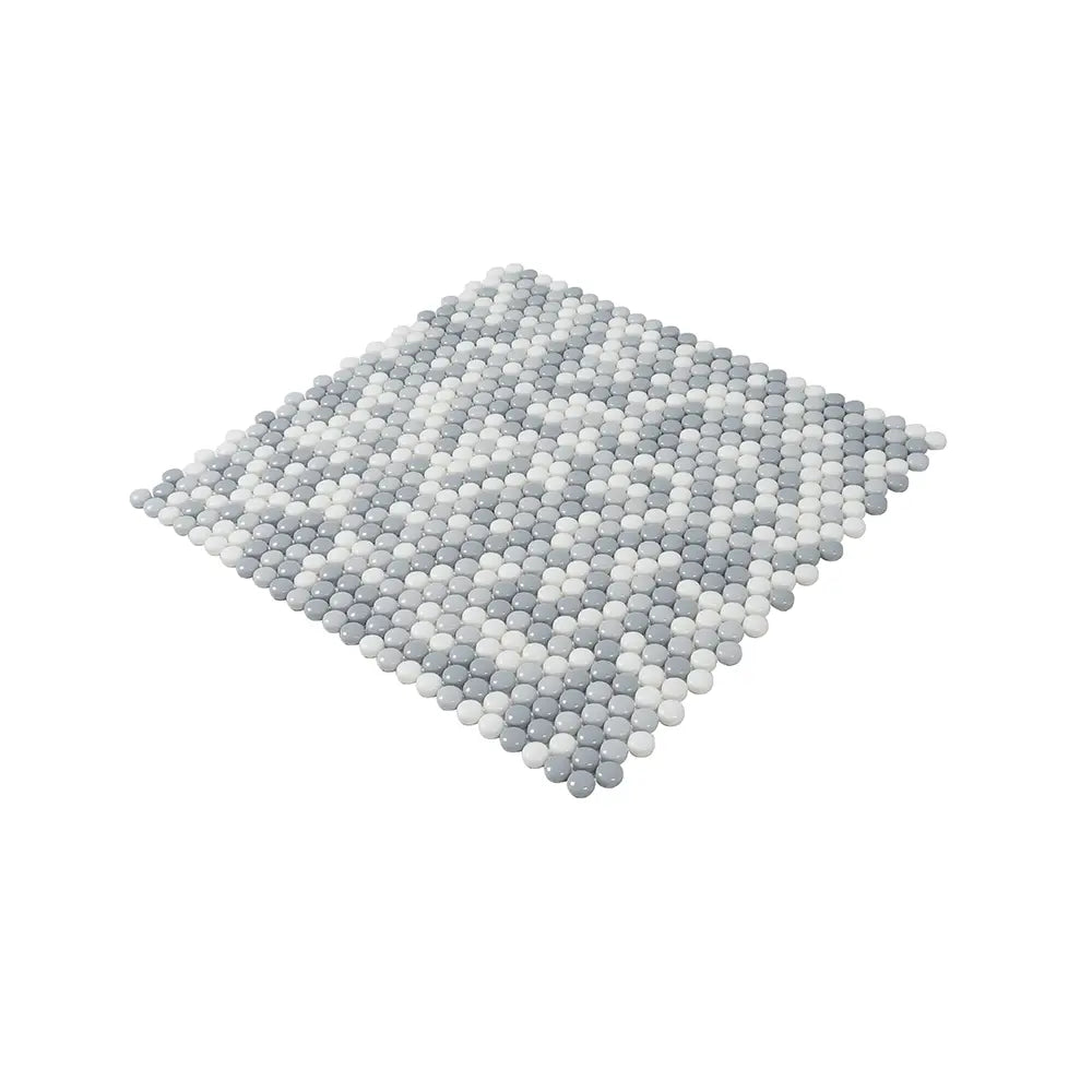 Grey Pearl Penny Recycled Glass Mosaic Tile | Tile Club