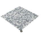 Grey Pearl Penny Recycled Glass Mosaic Tile | Tile Club